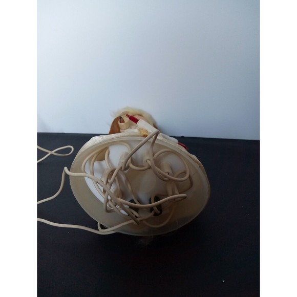 Vtg Electric Light Up Angel Tree Topper Japan 8" w/Candles and Gold Wings - Picture 5 of 8